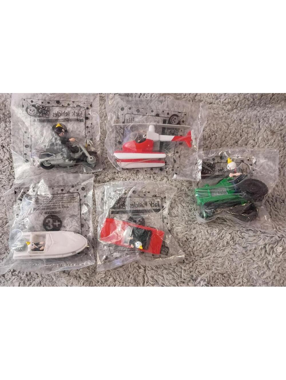 Lot of 5 Vintage 1997 Jack in the Box "Jack's Vehicles" Kids Meal Toys - SEALED